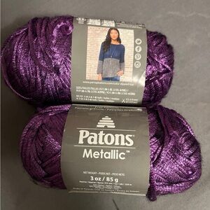Patons Metallic Yarn in metallic dark Purple
